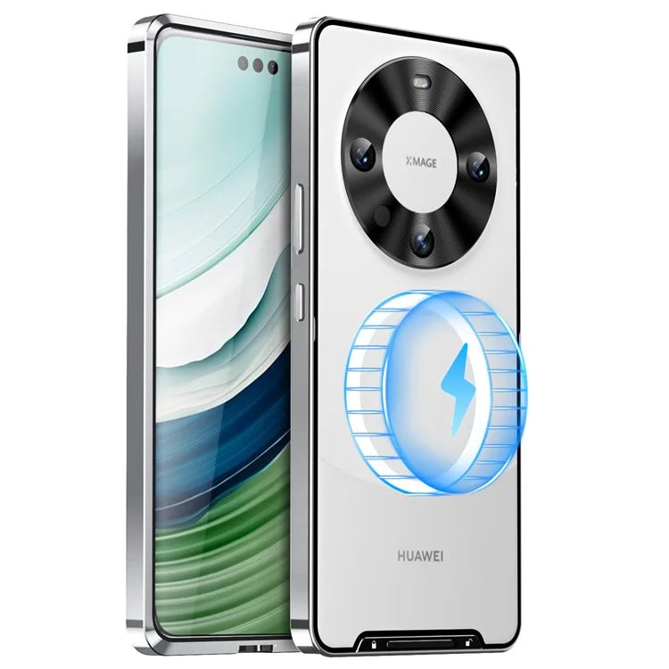 For Huawei Mate 60 Pro Case Magnetic Metal Frame Matte Phone Back Cover