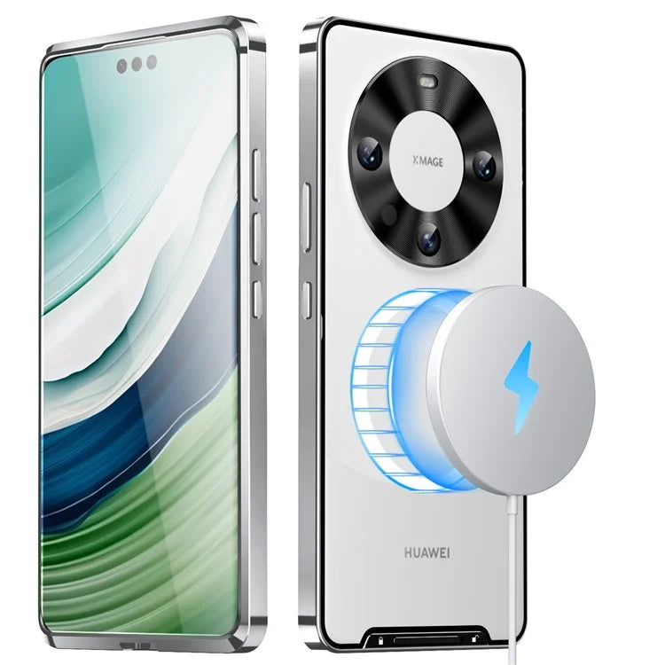 For Huawei Mate 60 Pro Case Magnetic Metal Frame Matte Phone Back Cover