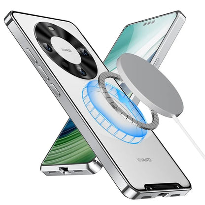 For Huawei Mate 60 Pro Case Magnetic Metal Frame Matte Phone Back Cover