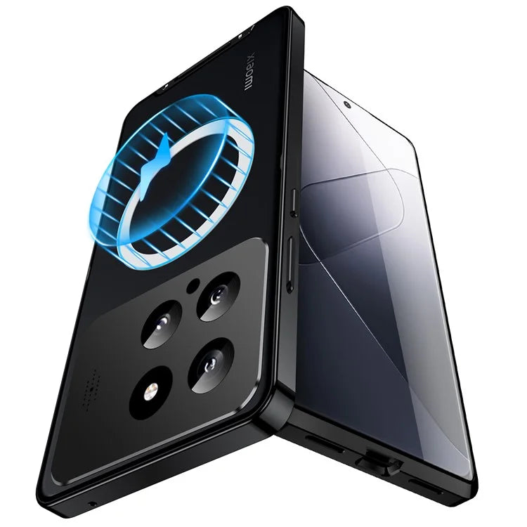 For Xiaomi 14 Slim Case Anti-Drop Lens Guard Aroma Design Metal+PC Phone Cover Compatible with MagSafe