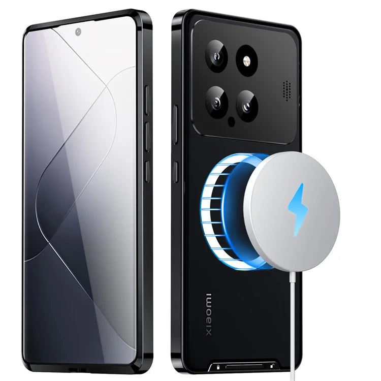 For Xiaomi 14 Slim Case Anti-Drop Lens Guard Aroma Design Metal+PC Phone Cover Compatible with MagSafe