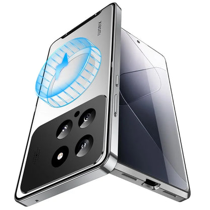 For Xiaomi 14 Slim Case Anti-Drop Lens Guard Aroma Design Metal+PC Phone Cover Compatible with MagSafe