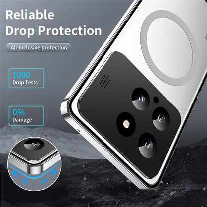 For Xiaomi 14 Slim Case Anti-Drop Lens Guard Aroma Design Metal+PC Phone Cover Compatible with MagSafe