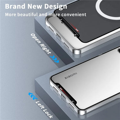 For Xiaomi 14 Slim Case Anti-Drop Lens Guard Aroma Design Metal+PC Phone Cover Compatible with MagSafe