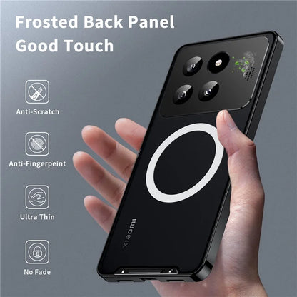 For Xiaomi 14 Pro Aroma Design Case Compatible with MagSafe Anti-Drop Lens Guard Metal+PC Phone Shell