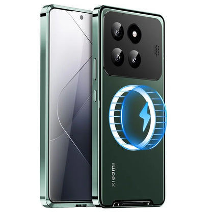 For Xiaomi 14 Pro Aroma Design Case Compatible with MagSafe Anti-Drop Lens Guard Metal+PC Phone Shell