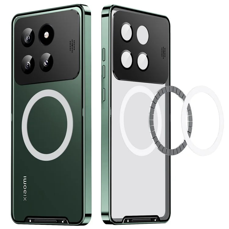 For Xiaomi 14 Pro Aroma Design Case Compatible with MagSafe Anti-Drop Lens Guard Metal+PC Phone Shell
