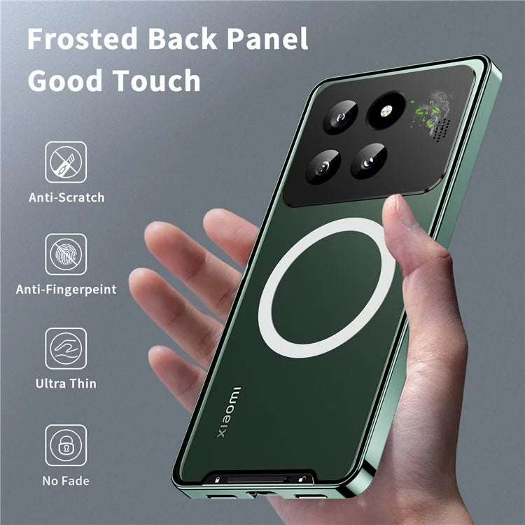 For Xiaomi 14 Pro Aroma Design Case Compatible with MagSafe Anti-Drop Lens Guard Metal+PC Phone Shell