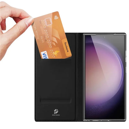 DUX DUCIS Skin Pro Series For Samsung Galaxy S24 Ultra Case PU Leather Phone Cover with Card Slot