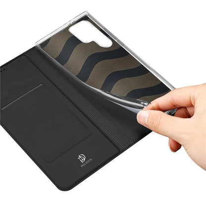 DUX DUCIS Skin Pro Series For Samsung Galaxy S24 Ultra Case PU Leather Phone Cover with Card Slot