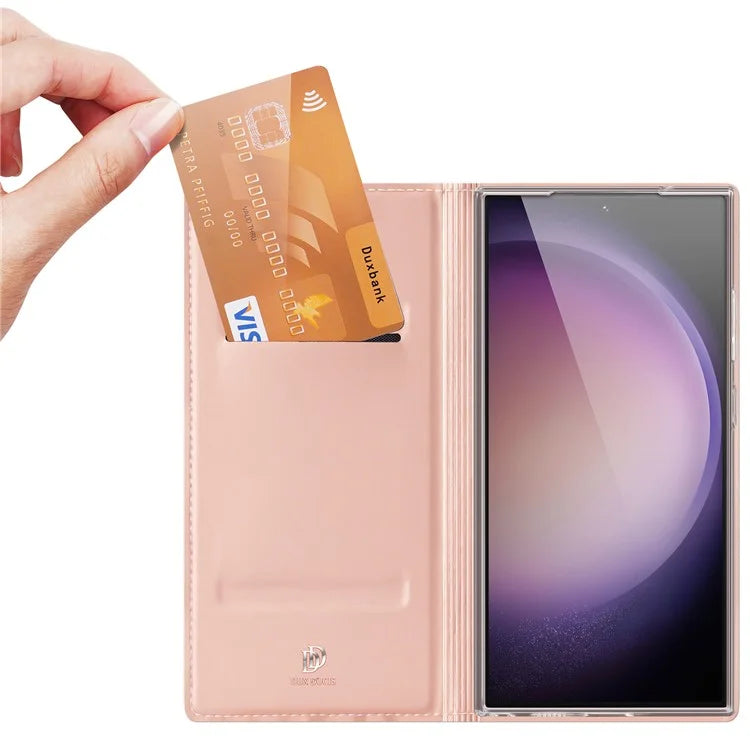 DUX DUCIS Skin Pro Series For Samsung Galaxy S24 Ultra Case PU Leather Phone Cover with Card Slot