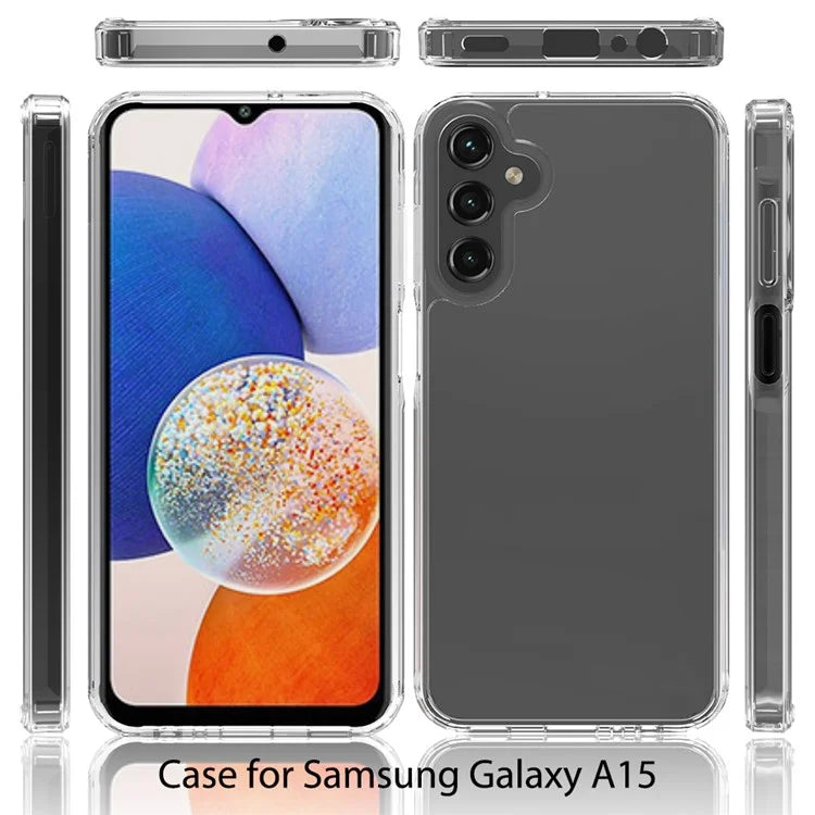 For Samsung Galaxy A15 4G / 5G HD Transparent Cell Phone Case Acrylic + TPU Hybrid Phone Cover