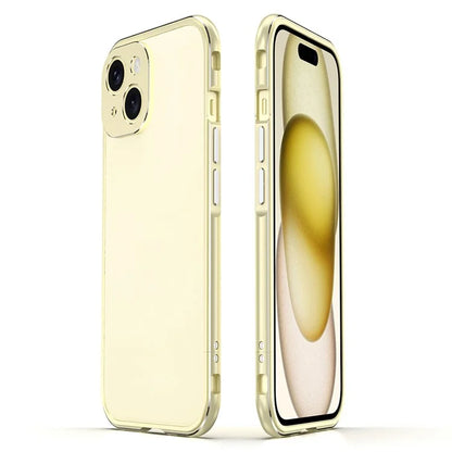For iPhone 15 Case Metal Frame Bumper Phone Cover with Camera Lens Protection