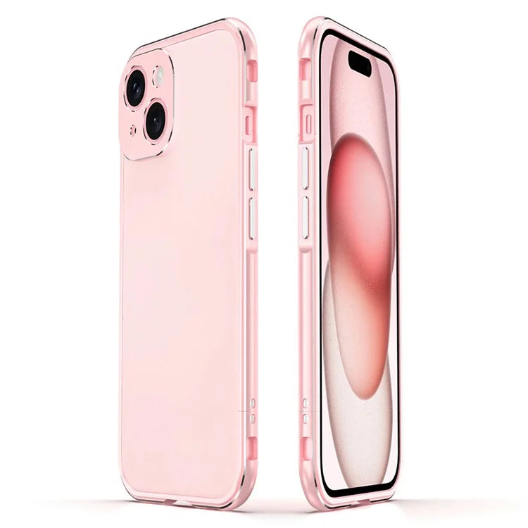 For iPhone 15 Case Metal Frame Bumper Phone Cover with Camera Lens Protection