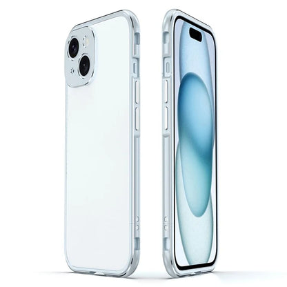 For iPhone 15 Plus Phone Case Scratch-resistant Metal Frame Bumper Cover with Camera Lens Protection