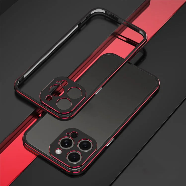 For iPhone 15 Pro Shockproof Bumper Case Anti-Drop Metal Slim Frame with Camera Lens Guard