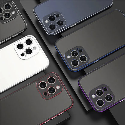 For iPhone 15 Pro Shockproof Bumper Case Anti-Drop Metal Slim Frame with Camera Lens Guard
