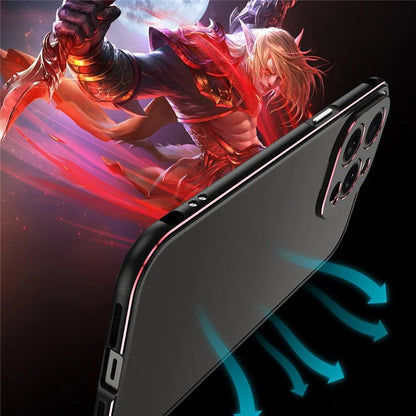 For iPhone 15 Pro Shockproof Bumper Case Anti-Drop Metal Slim Frame with Camera Lens Guard- Silver