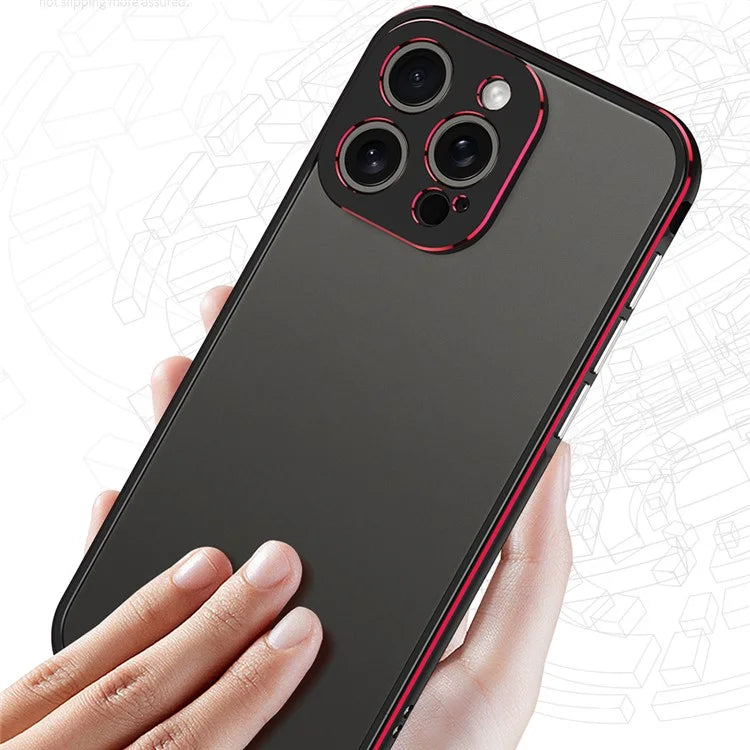 For iPhone 15 Pro Shockproof Bumper Case Anti-Drop Metal Slim Frame with Camera Lens Guard- Silver