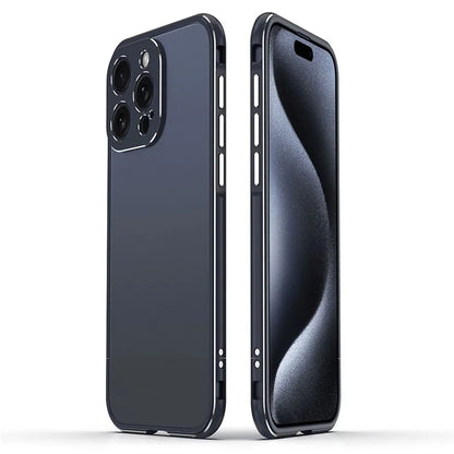 For iPhone 15 Pro Max Case Metal Frame Slim Smart Phone Cover with Camera Lens Guard