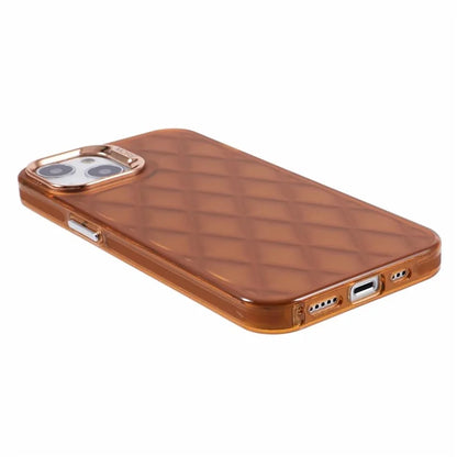 For iPhone 15 TPU + PC Case 3D Rhombus Grid Anti-drop Smartphone Cover