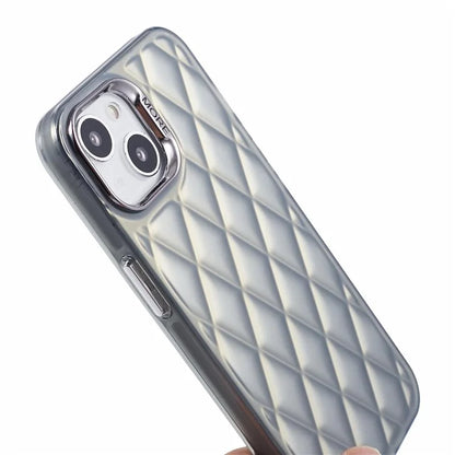For iPhone 14 Case 3D Rhombus Grid Electroplating Shockproof Phone Protector