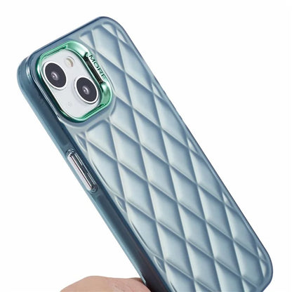 For iPhone 14 Case 3D Rhombus Grid Electroplating Shockproof Phone Protector
