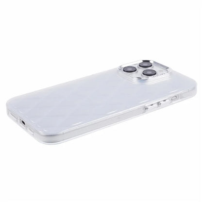 For iPhone 15 Pro Max Case 3D Rhombus Grid Electroplating Phone Cover
