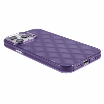 For iPhone 15 Pro Max Case 3D Rhombus Grid Electroplating Phone Cover