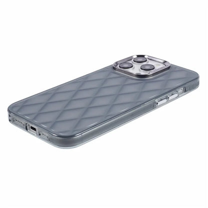 For iPhone 15 Pro Max Case 3D Rhombus Grid Electroplating Phone Cover