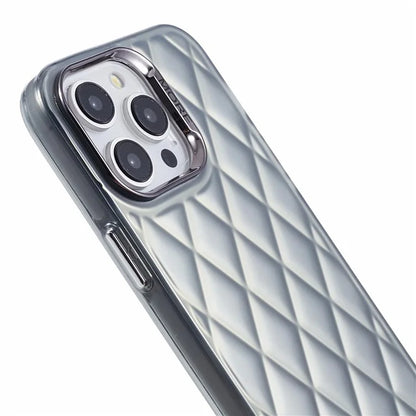 For iPhone 15 Pro Max Case 3D Rhombus Grid Electroplating Phone Cover