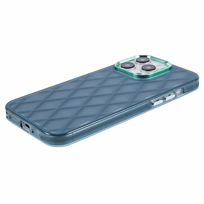 For iPhone 15 Pro Max Case 3D Rhombus Grid Electroplating Phone Cover