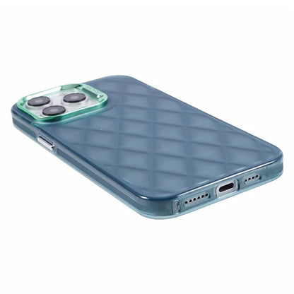 For iPhone 15 Pro Max Case 3D Rhombus Grid Electroplating Phone Cover