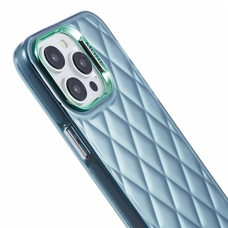 For iPhone 15 Pro Max Case 3D Rhombus Grid Electroplating Phone Cover
