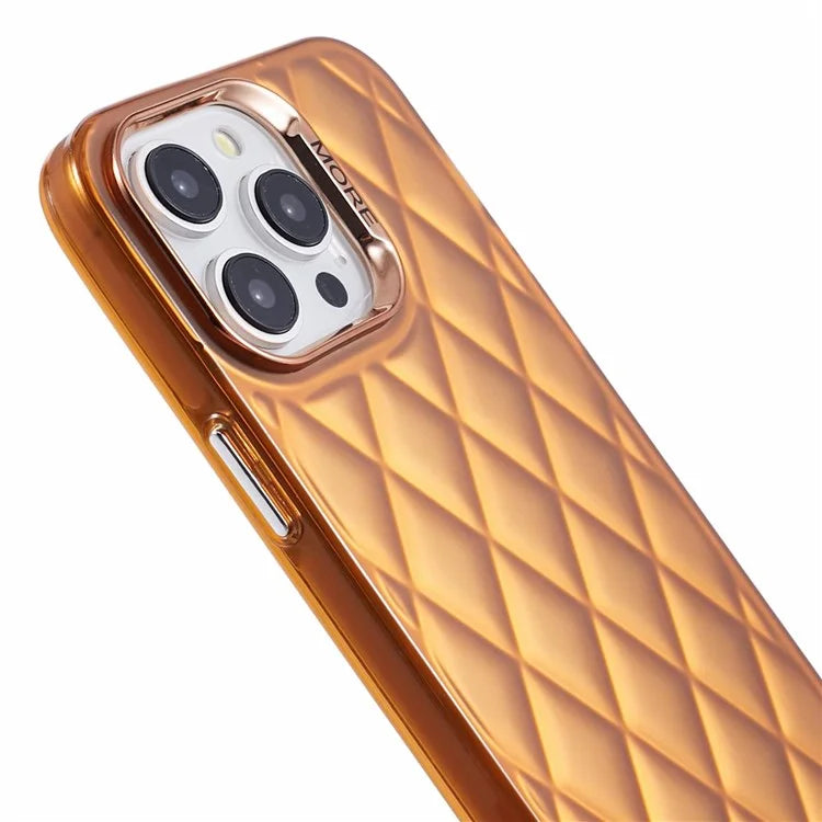 For iPhone 15 Pro Max Case 3D Rhombus Grid Electroplating Phone Cover