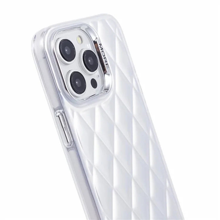 For iPhone 15 Pro Phone Case 3D Rhombus Grid Protective Phone Cover