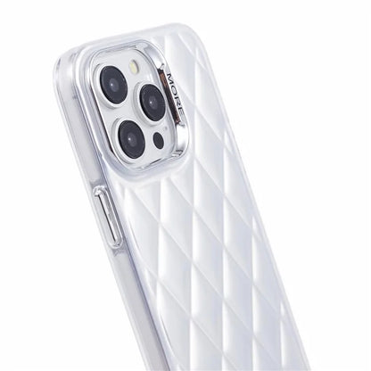 For iPhone 15 Pro Phone Case 3D Rhombus Grid Protective Phone Cover