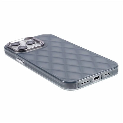 For iPhone 15 Pro Phone Case 3D Rhombus Grid Protective Phone Cover