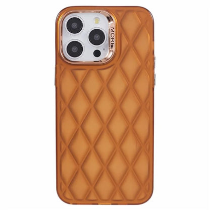 For iPhone 15 Pro Phone Case 3D Rhombus Grid Protective Phone Cover