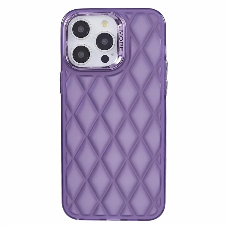 For iPhone 14 Pro Max Case TPU + PC Phone Cover with 3D Rhombus Grid