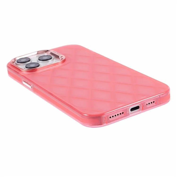 For iPhone 14 Pro Max Case TPU + PC Phone Cover with 3D Rhombus Grid