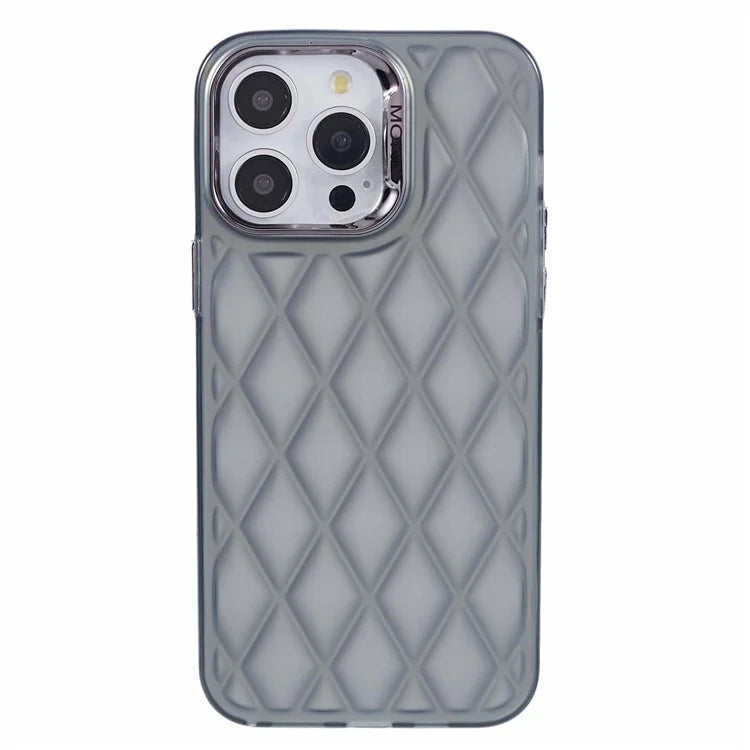 For iPhone 14 Pro Max Case TPU + PC Phone Cover with 3D Rhombus Grid