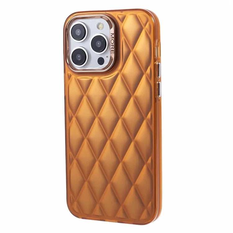 For iPhone 14 Pro Max Case TPU + PC Phone Cover with 3D Rhombus Grid