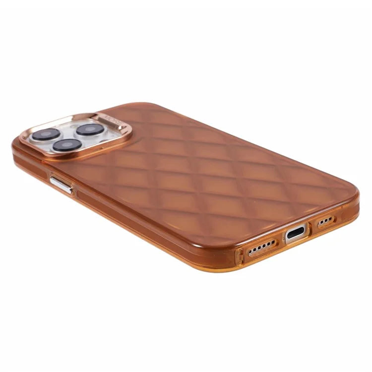For iPhone 14 Pro Max Case TPU + PC Phone Cover with 3D Rhombus Grid