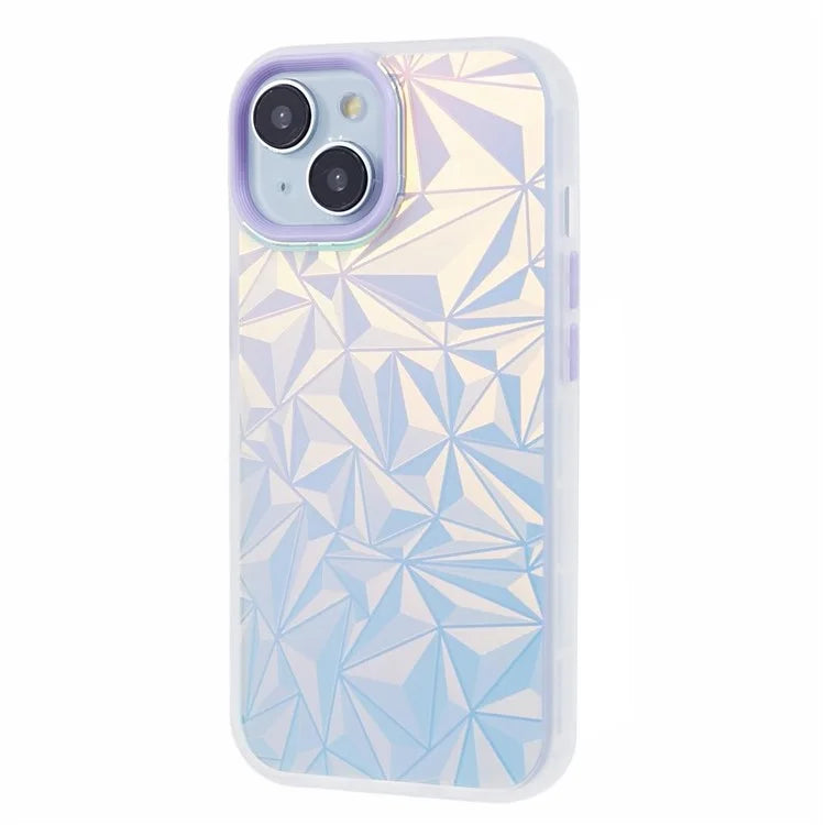 For iPhone 15 Case Laser Diamond Texture TPU+PC Phone Protector