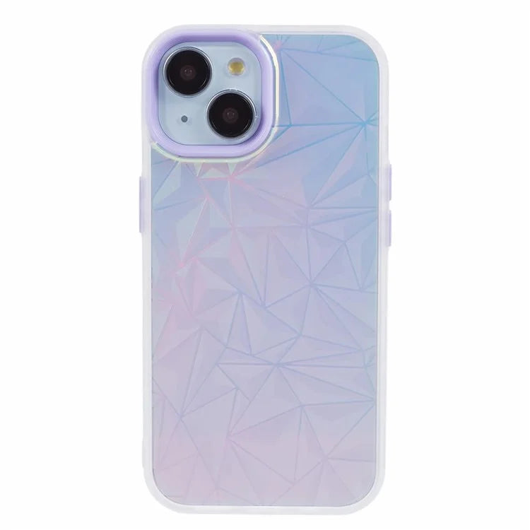 For iPhone 15 Case Laser Diamond Texture TPU+PC Phone Protector