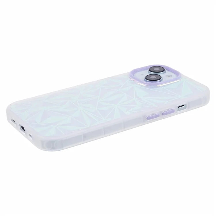 For iPhone 15 Case Laser Diamond Texture TPU+PC Phone Protector