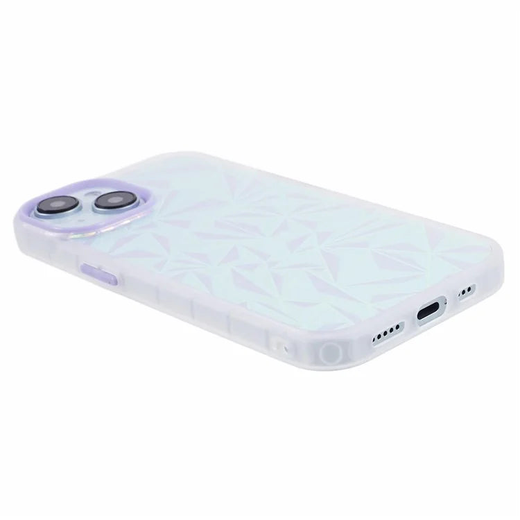 For iPhone 15 Case Laser Diamond Texture TPU+PC Phone Protector