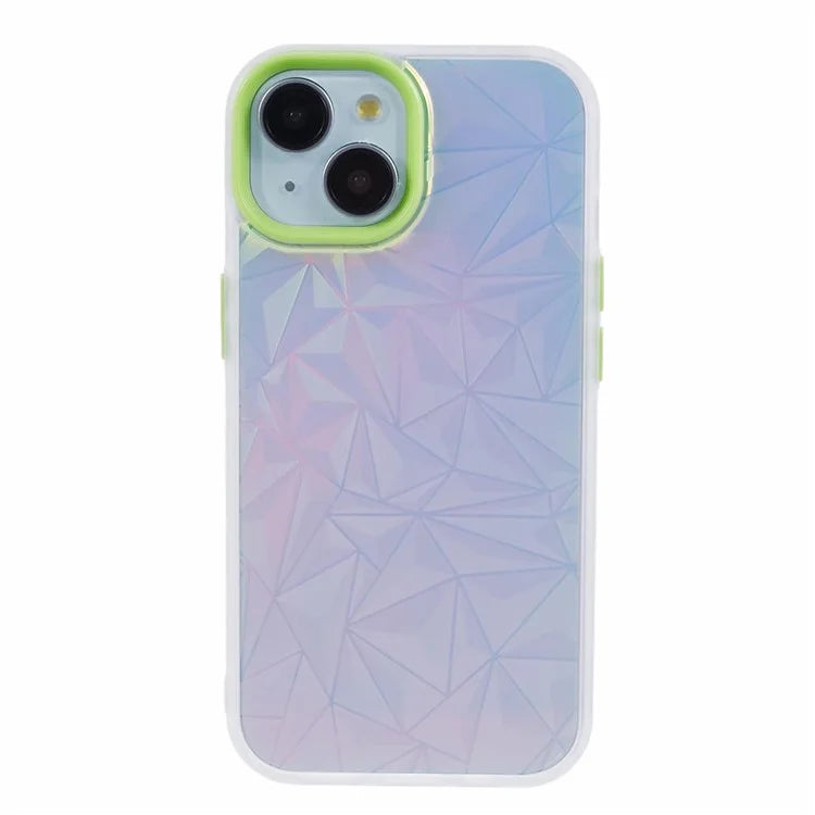 For iPhone 15 Case Laser Diamond Texture TPU+PC Phone Protector