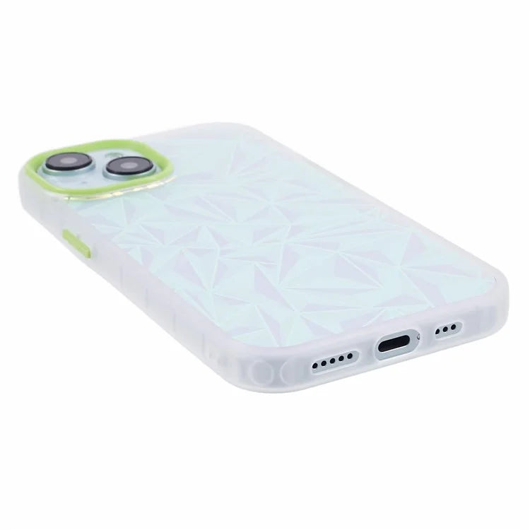 For iPhone 15 Case Laser Diamond Texture TPU+PC Phone Protector